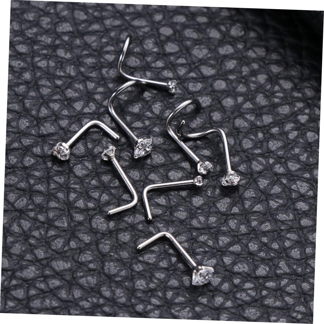 Holibanna Fashionable Nose Rings Anti- Stainless Steel Studs Rhinestones for Occasions