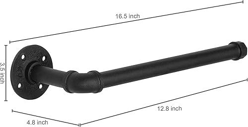 Miniatura 5 de MyGift Soporte de toalla de papel de metal debajo del gabinete, soporte de toalla de papel industrial negro mate montado en la pared de la toalla de