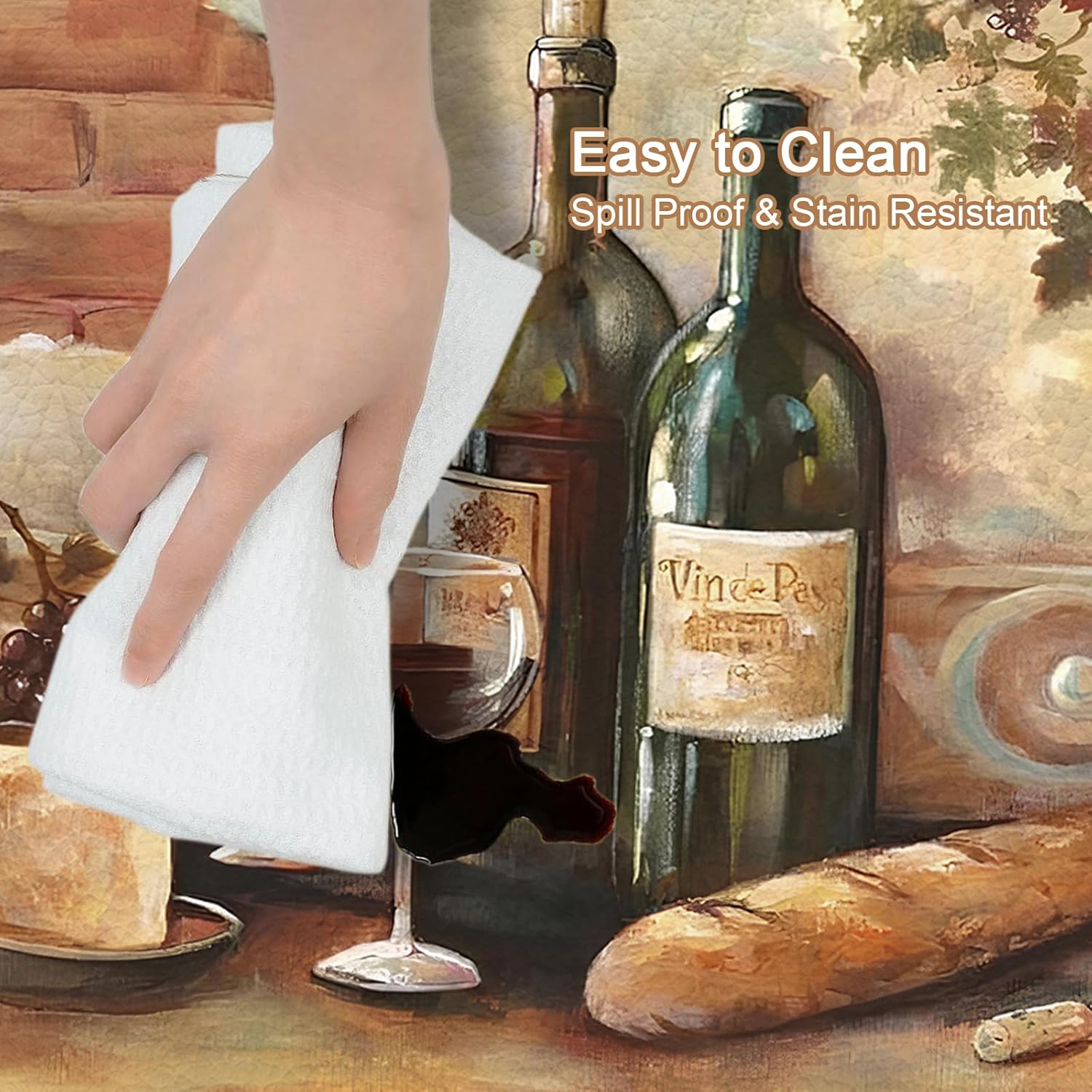 Farmhouse Kitchen Rugs and Mat, Grapes Wine Glasses Kitchen Mats for Floor, Rustic Anti Fatigue Kitchen Sink Rugs, Non Skid Washable Microfiber Kitchen Floor Decor Carpet 24"x36"