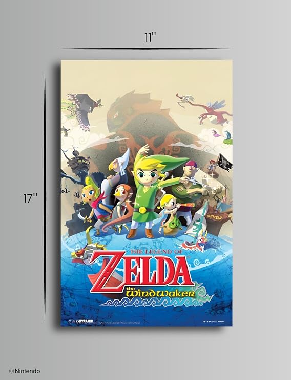 Pyramid America Zelda Poster - The Legend of Zelda - Windwaker - Video Games Home Decor, Ideal as Game Room Accessories and Decor - (11 x 17 Inch) - Posters & Prints, Art Games