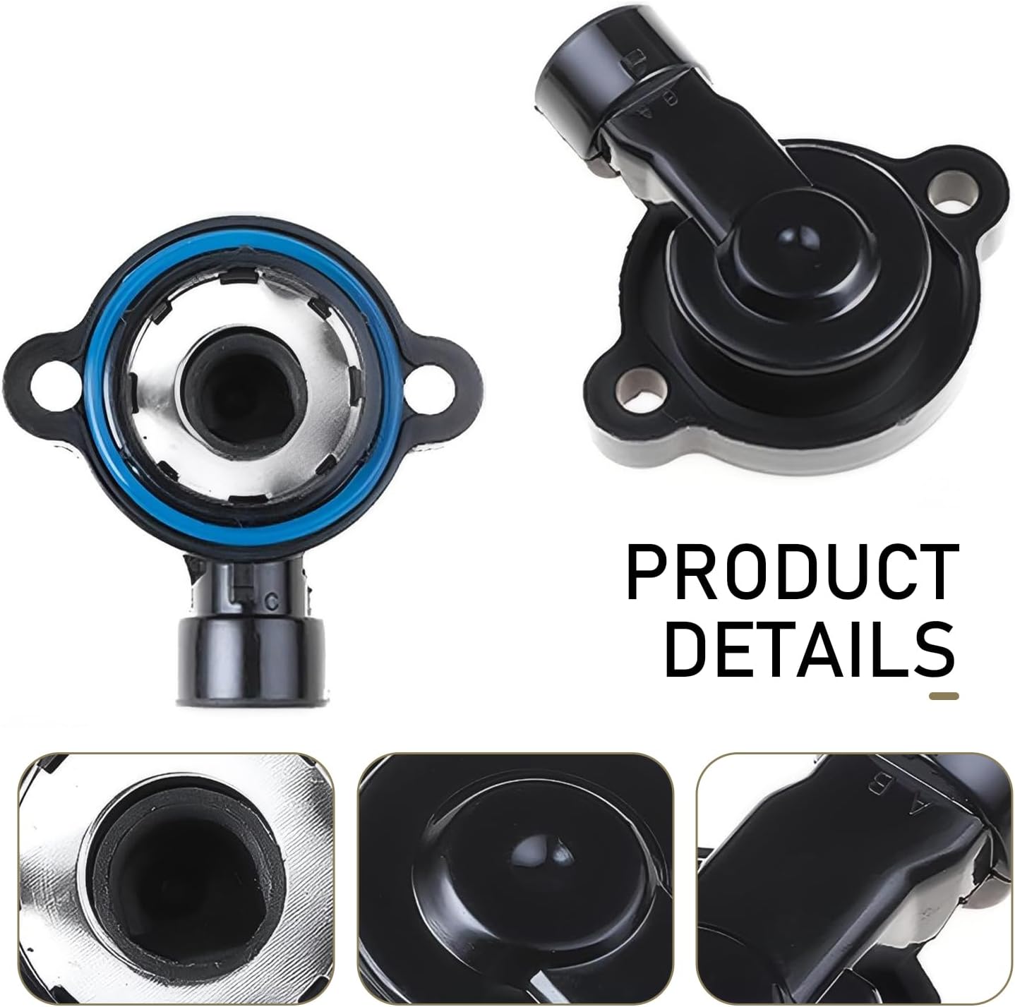 2PCS Throttle Position Sensor Idle Air Control Valve, Car Retrofit Sensor Control Valve, Replacement TPS OEM #17113625 17113598, Compatible with Buick, Chevry (Silver & Black)