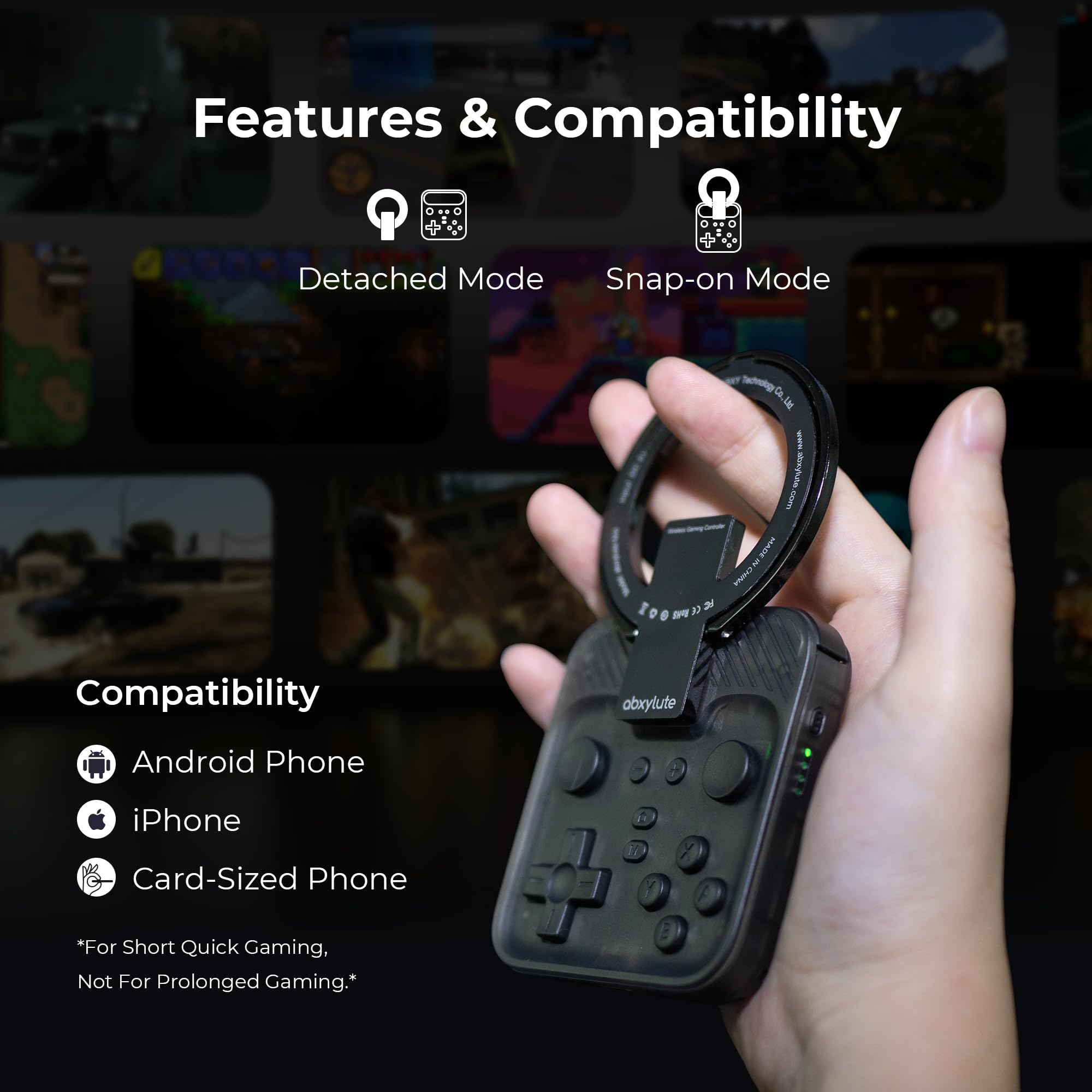 abxylute M4 Snap-On Mobile Gaming Controller for Android & iPhone