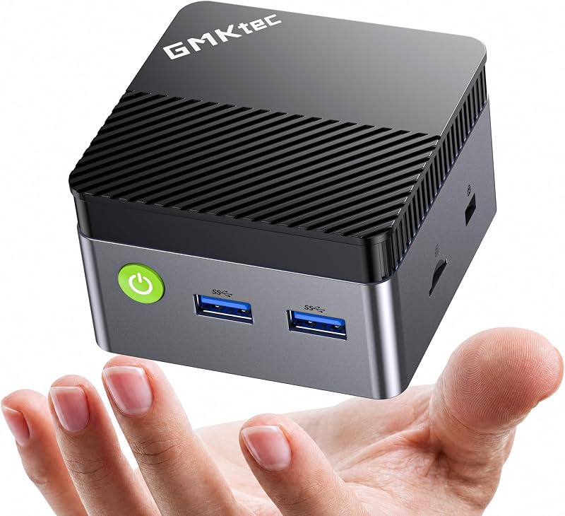 G5S Mini PC Intel N5095 8GB LPDDR4 128GB SSD Desktop Computer | Portable Micro Pocket PC Size, Dual HDMI Ports, USB-C Power Supply, WiFi6/BT5.2, For Office Business Personal Use