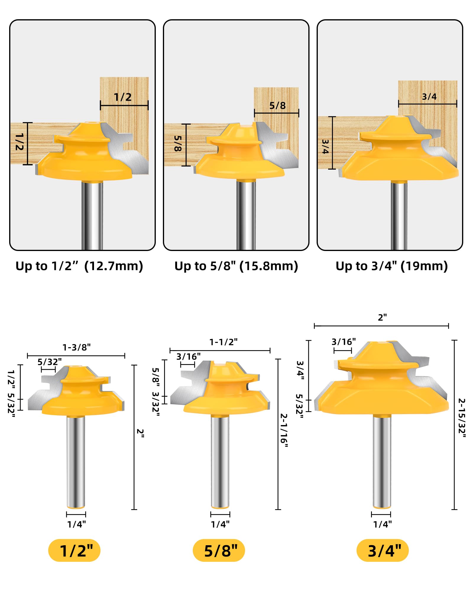 Lock Miter Router Bits - 45 Degree Corner Joints -6