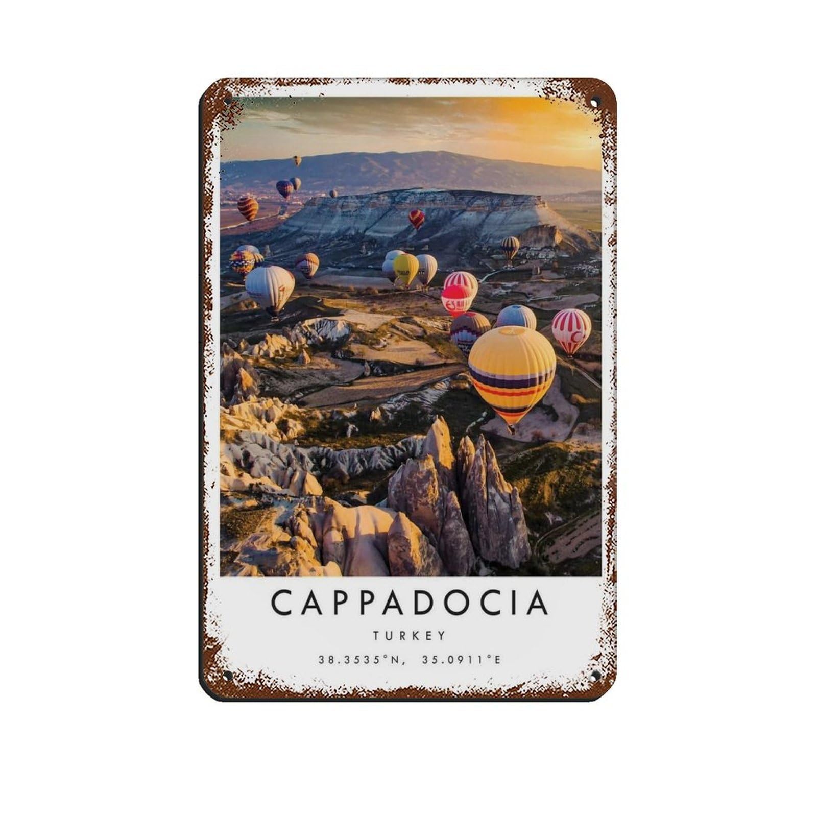 Poster rétro en métal Cappadocia cadeau décoration Turquie