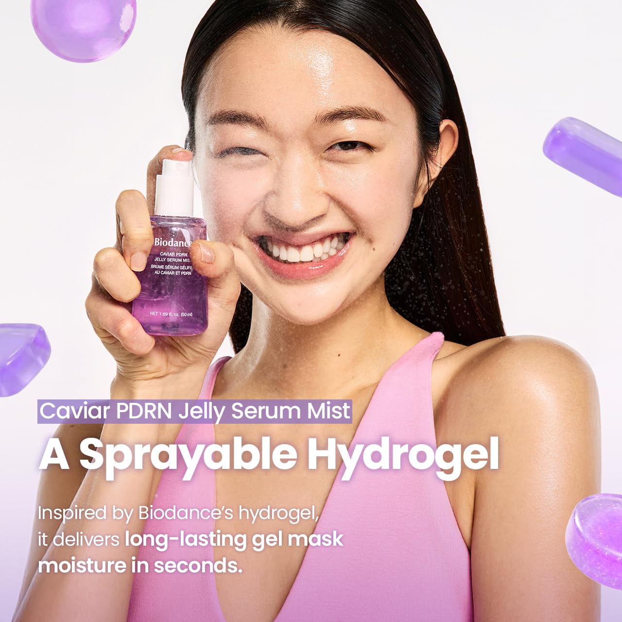 BIODANCE Caviar PDRN Jelly Serum Mist, Hydrating Face Mist, Revitalizing & Radiance Face Spray, Sprayable Hydrogel, Travel Essentials & Self Care Gifts for Women, Korean Skin Care | 1.69 fl.oz - 3