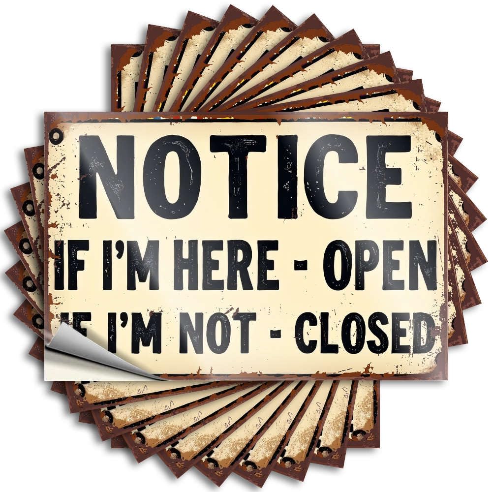 Plastic, Decals Cover Notice: If I'm Here - Open, If I'm Not - Closed. | Earth Beauty(6X9CM)