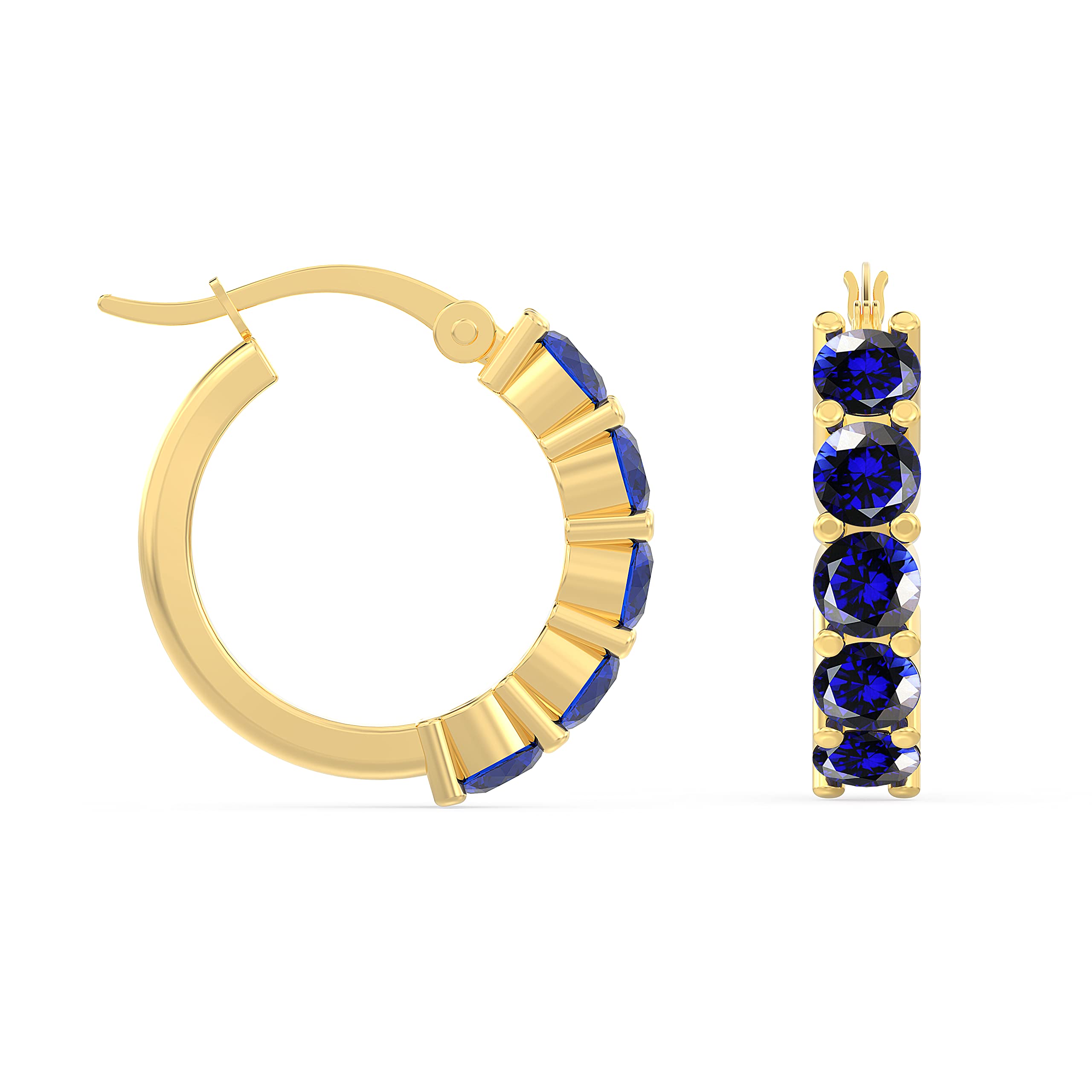 Amazon Brand - Nora Nico 925 Sterling Silver BIS Hallmarked Gold-Plated Blue Saphire Small Huggie Hoop Click Top Earrings for Women Girls (B0BG5JBBPF) Amazon Price History, Amazon Price Tracker