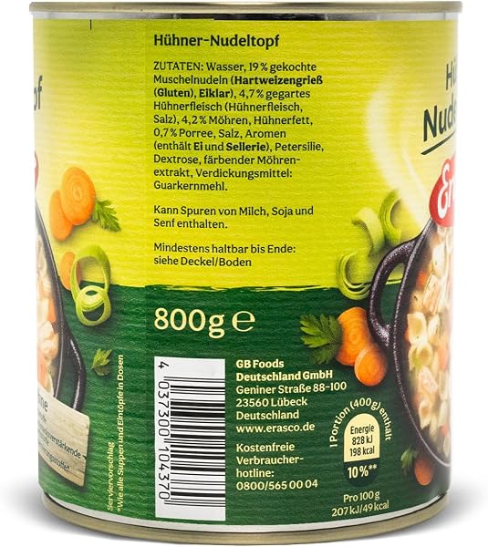 Erasco Hühner Nudel-Topf (1 x 800 g) - 3