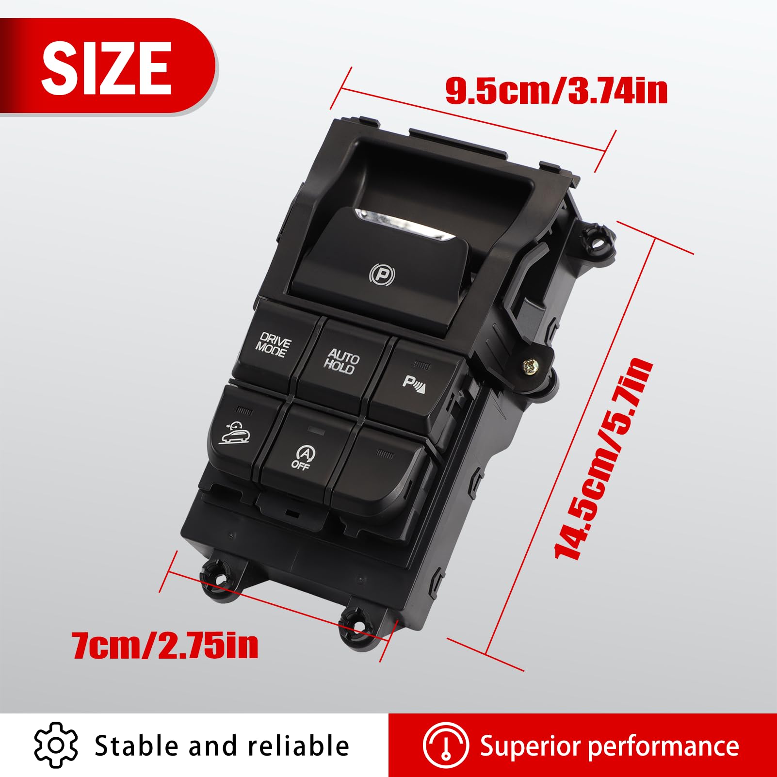 Freno di Parcheggio Elettronica 93300D3010 Per Hyundai Tucson 2016-2017 Interruttore Freno Mano Elettronico Pulsante Controllo Console 93300-D3010 Nero