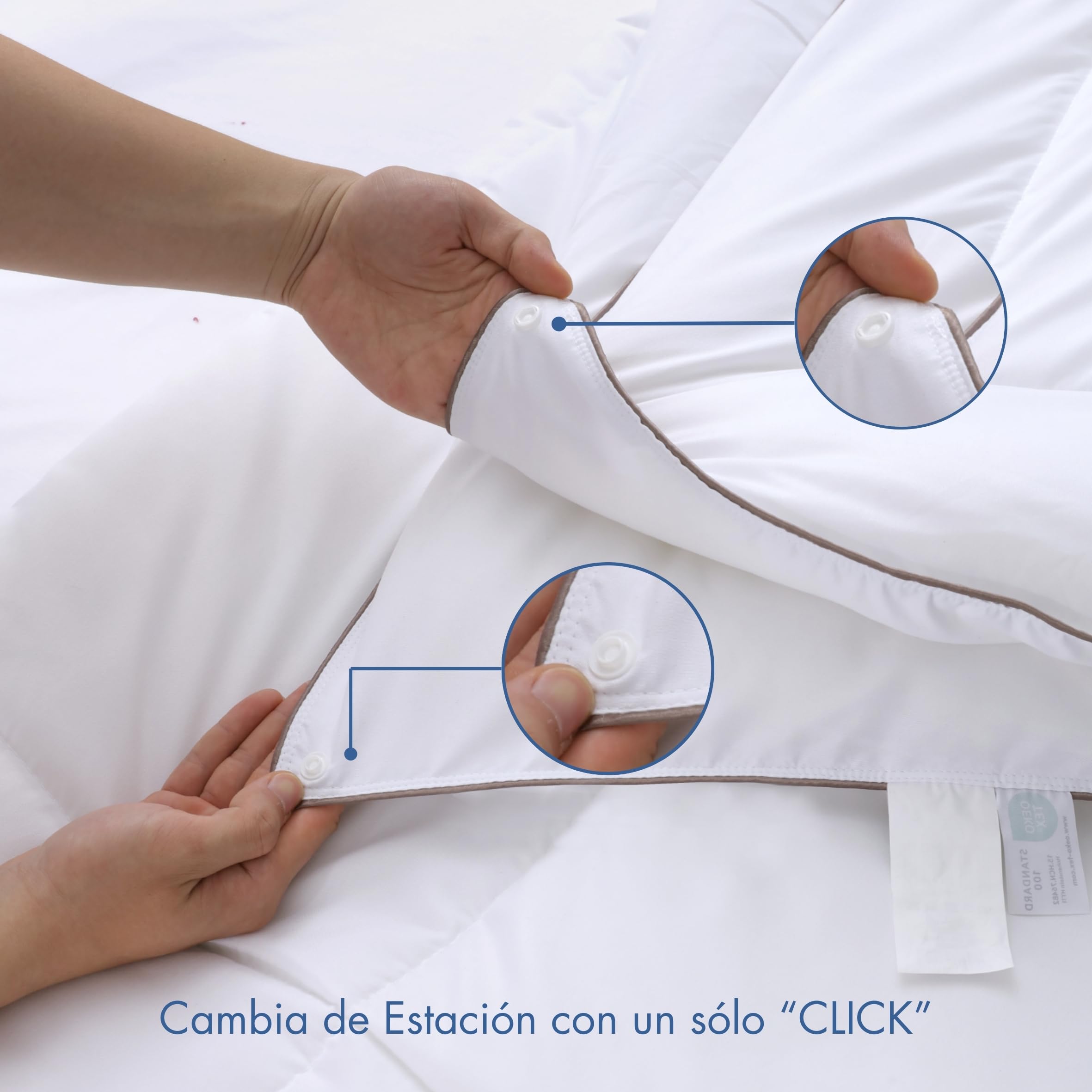 NORA HOME Relleno Nordico Cama 150 4 Estaciones. Conjunto 2 Edredones Antiácaros Fibra 3D. Nivel Térmico hasta 4.5/5. Tacto Plumón. 3 en 1 (125+250=375 gr/m²). Acabado Doble Costura y Bordonado - Duo