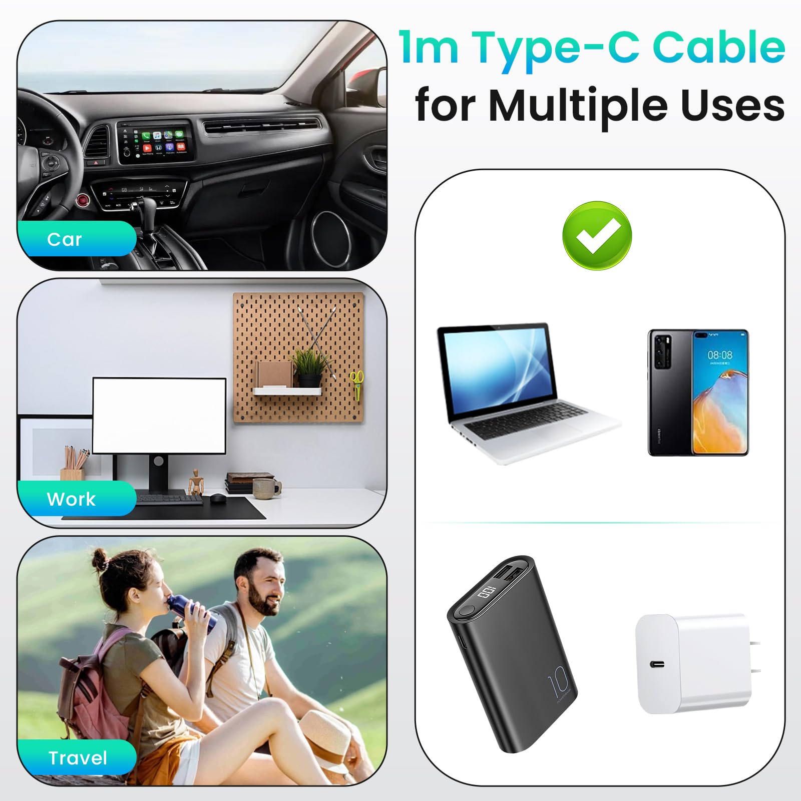 Paquete de 2 cables de carga magnéticos para transmisor DJI Mic Mini 2 / DJI Mic 3, cable cargador magnético de micrófono inalámbrico, fuerte cable USB magnético para carga rápida y