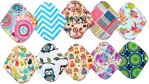 Miniatura 2 de 10 almohadillas menstruales lavables reutilizables de 8 pulgadas, almohadillas sanitarias