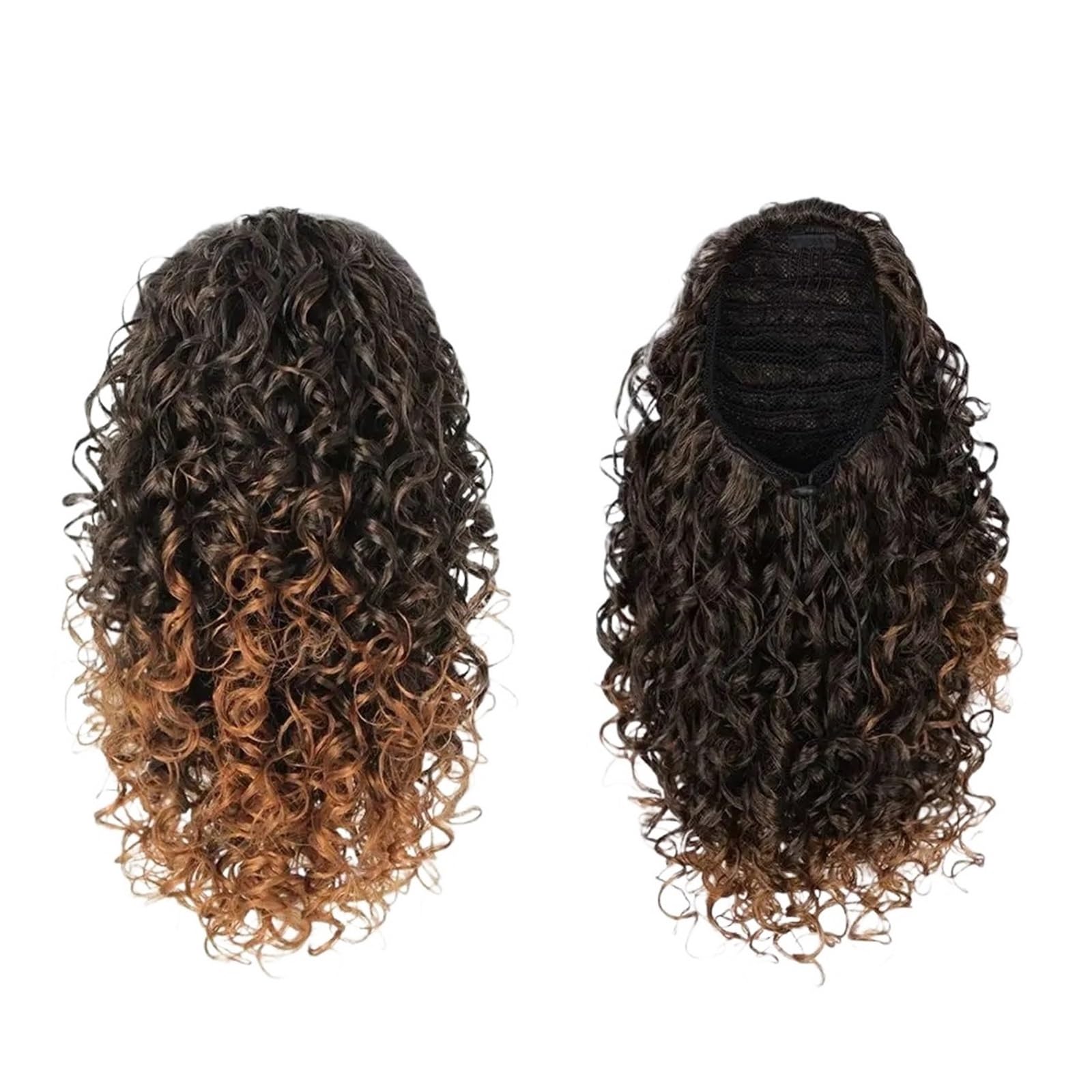Extensión de cola de caballo for mujer, corta, suelta, rizada, con clip, postizo de cola de caballo rubia, esponjosa y rizada(T1B-30)