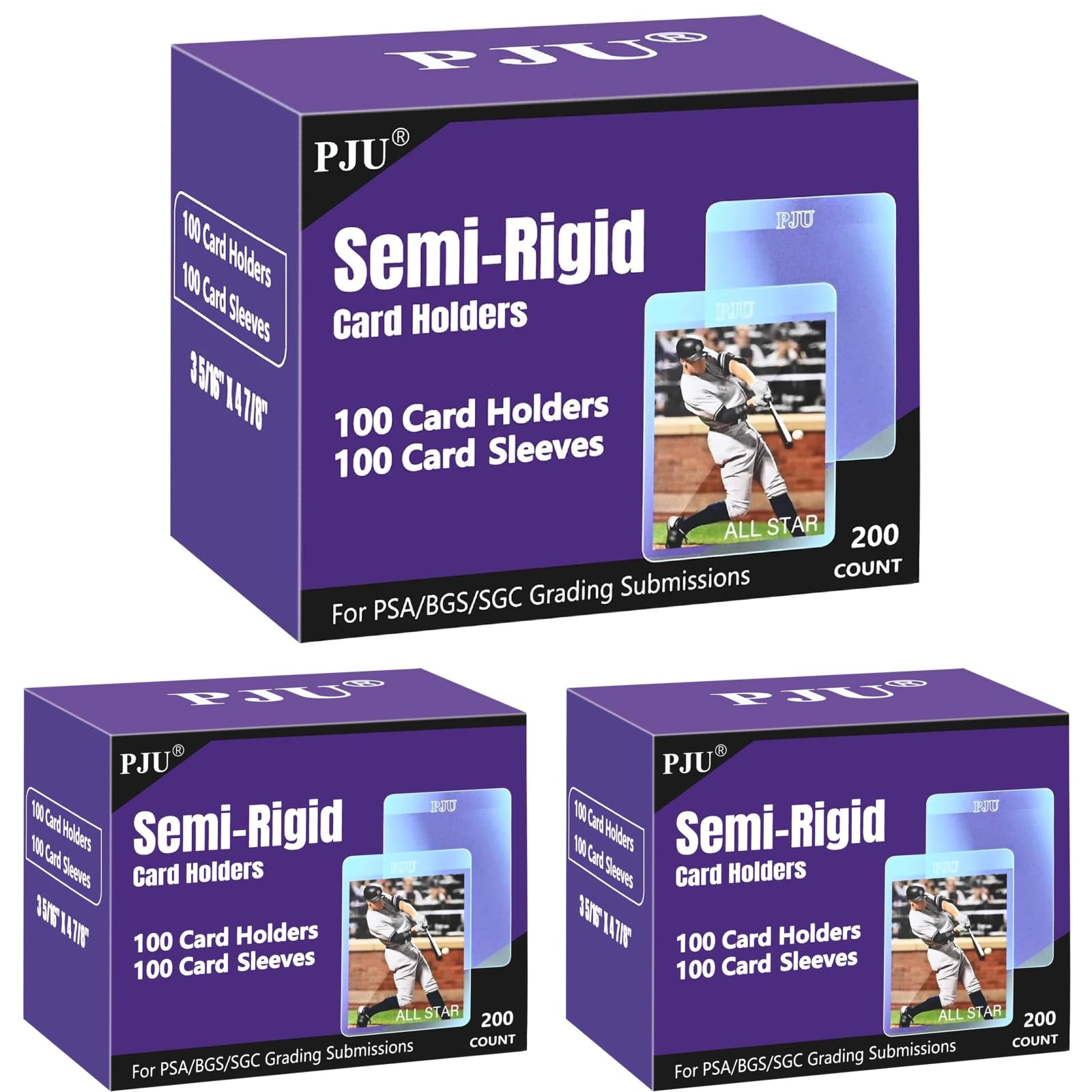 300ct Semi Rigid Card Holders &amp; 300ct Card Sleeves for PSA Graded Cards