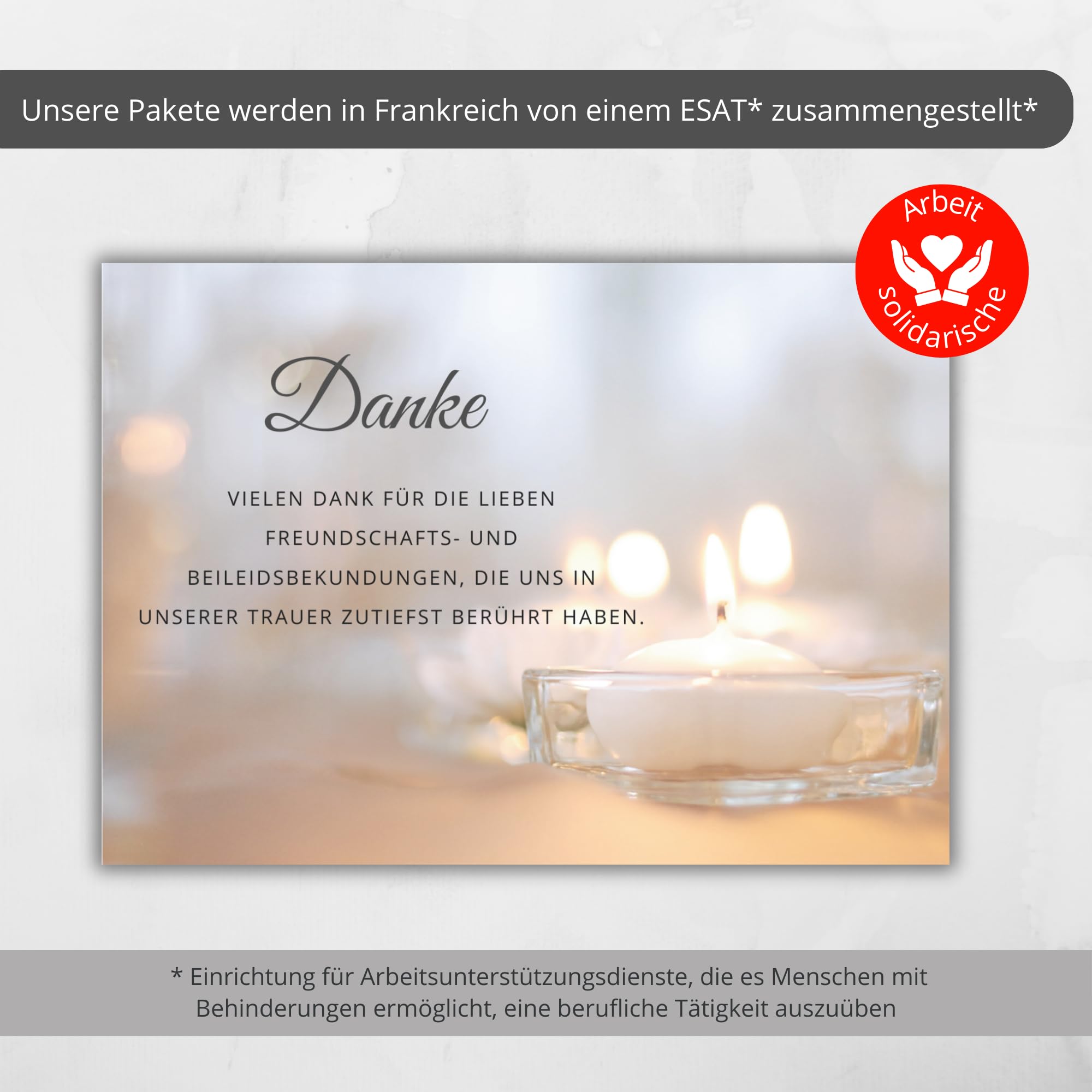 Lot de 75 cartes de condoléances avec enveloppes blanches