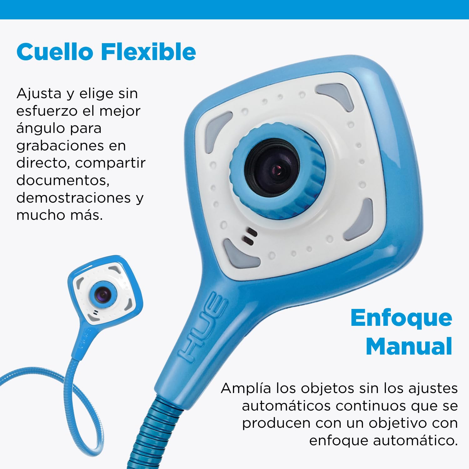 HUE HD Pro Cámara de Documentos USB Flexible Azul