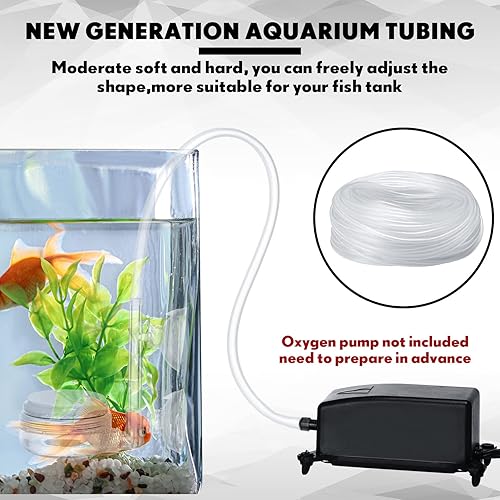 Miniatura 4 de Zhengmy Tubo de aerolínea de tamaño estándar de 230 pies para pecera, accesorios de bomba de aire de acuario transparente y flexible, tubo de 316