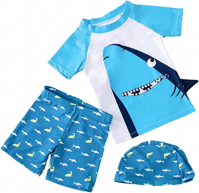 Amazon 水着 小学生 男の子 Cassiello 夏 男の子 フライングスリーブ 水着セット カジュアル スイムウェア 水着 メンズ セパレート かわいい プリント スクール水着 夏 ビーチ 旅行 温泉 誕生日プレゼント ブルー Xl 服 ファッション小物 通販