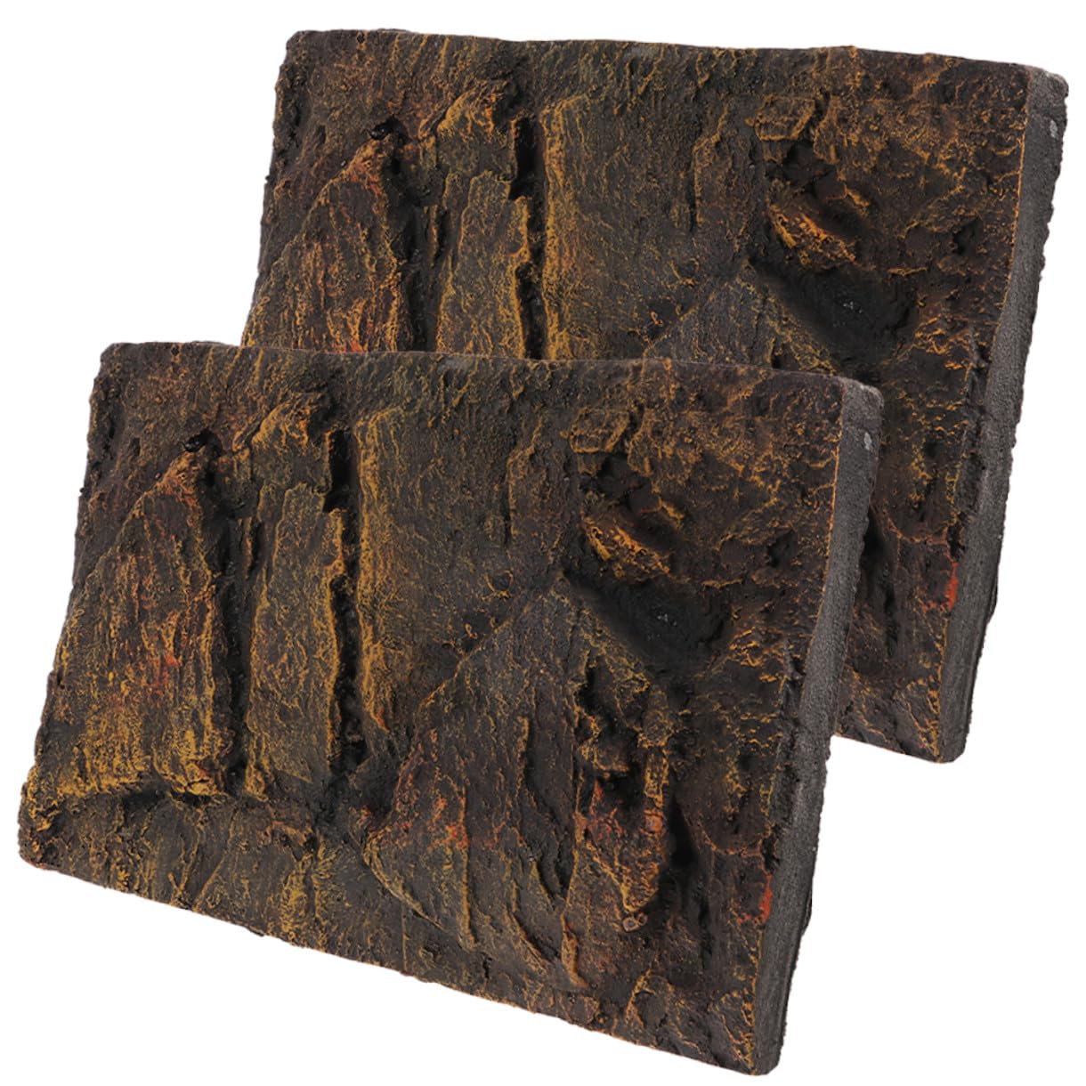 2 Piezas Telón De Fondo De Caja De Reptil Fondo De Terrario Decorativo Soporte Para Pecera Fondo De Pecera Fondo De Terrario De Corteza Reptichip 3d Vidrio Piedra De Dragón Pu