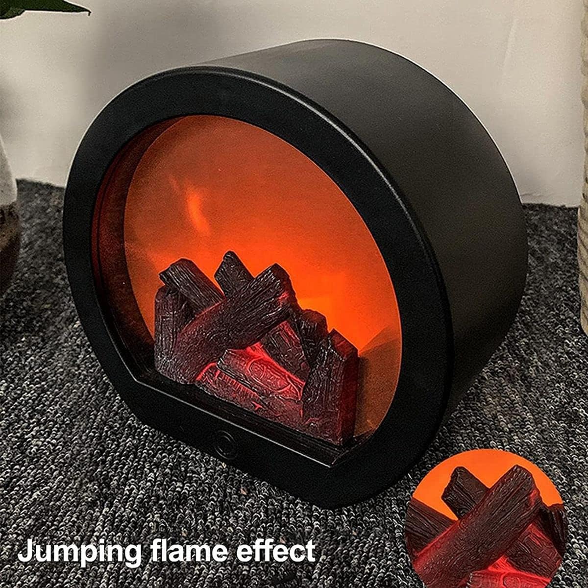 Caminetto Elettrico con Effetto Fiamma LED, Lampada Alimentata Batteria Fuochi Elettrici da Terra, Caminetto, Bruciatore Elettrico per Ceppi, Decorazioni per La Casa B