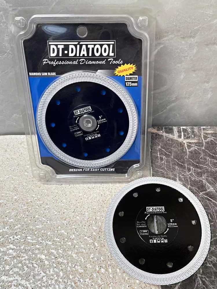 DT-DIATOOL Diamentowe ostrze piły 300 mm tarcza tnąca z siatką X Turbo do płytek porcelanowych, marmuru, ceramicznego granitu