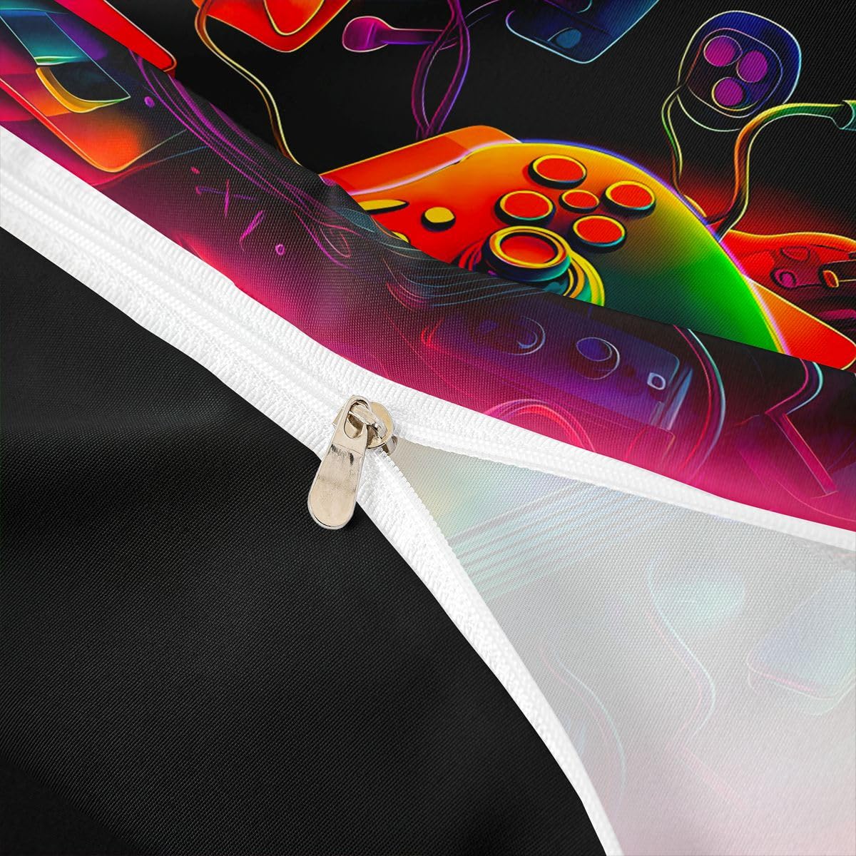 Homewish Gamer King Size Zestawy Poszwa Na Kołdrę Konsole Do Gier Pościel Nowoczesna Narzuta Na Kołdrę Do Gier Abstrakcja Vintage