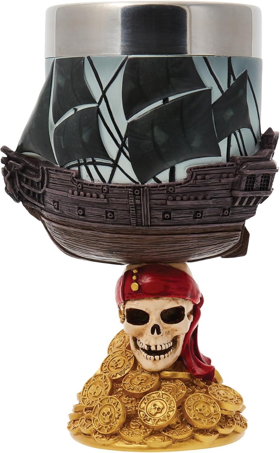 Enesco Disney Showcase Pirates of The Caribbean The Black Pearl Decorative Chalice Goblet, 7.09 Inch, Multicolor