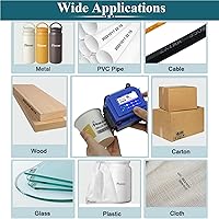 Vista 7 de Phezer Mini impresora de inyección de tinta mejorada de 1.000 in/1 pulgada para todos los materiales PC11-1, 25 idiomas, con cartucho de tinta