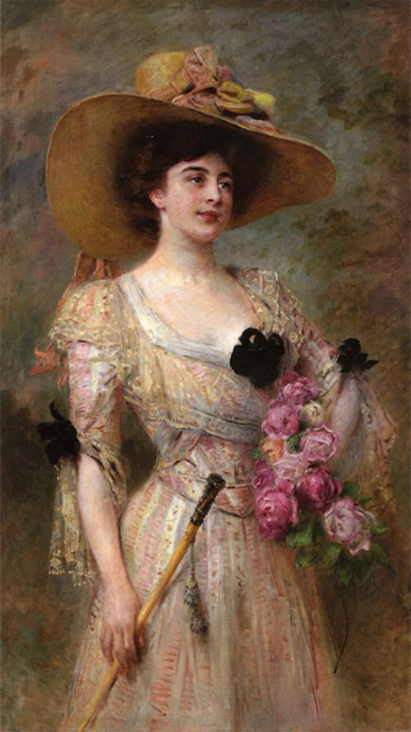 ARTXLXXBN Famous Print Painting Colorful Art Print in From a Stroll by Konstantin Yegorovich Makovsky Canvas Art Decorations for Home Decor 60x90cm