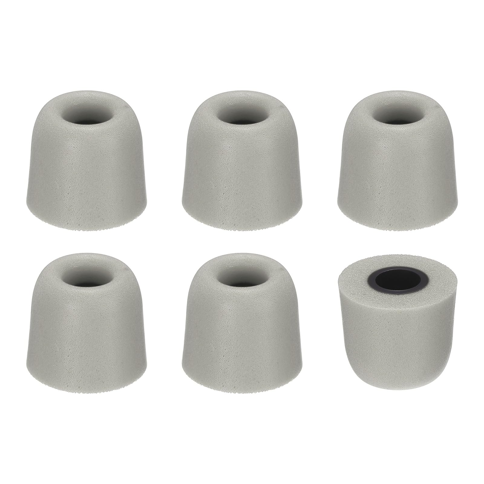 Nexarelle Memory Foam Earbud Tips (4.9mm/0.19"), 6Pcs / 3Pairs - Medium Ear Bud Replacement Tips Noise Isolation, Ultimate Comfort Secure Fit Buds for Earphones Earplugs, Gray