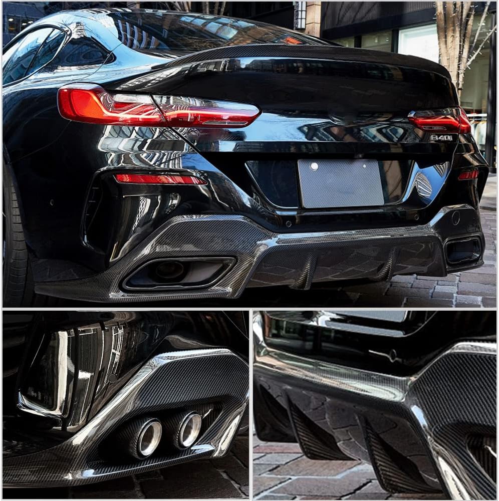 Dry Carbon Fiber Rear Bumper Lip for BMW 8 Series G16 840i xDrive 2019-2021 Gran Coupe M-Sport Sedan 4-Door Rear Bumper Exhaust Diffuser Lip Spoiler Factory Outlet