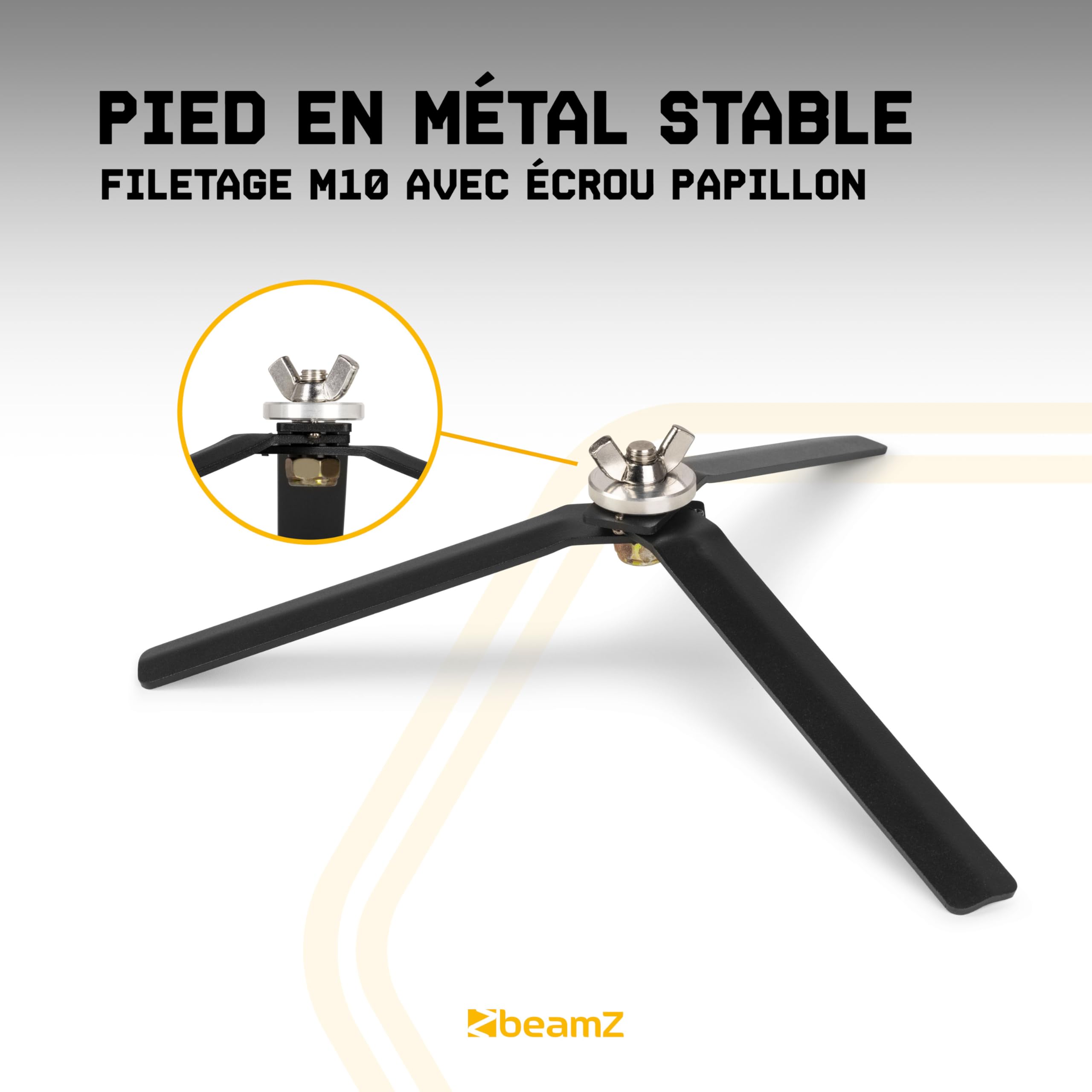 BeamZ Trépied Universel pour Projecteur PAR LED FST2 - Support Pliable, Idéal pour Positionner Parfaitement des Projecteurs ou des Jeux de Lumière