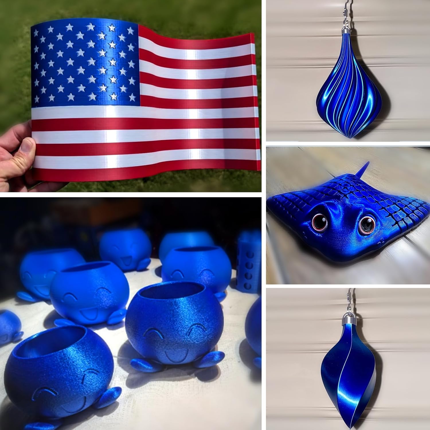 Geeetech Metal Shine Filament 1.75mm for 3D Printer, Silk PLA 1kg (2.2lbs) Spool, Metallic Royal Blue 3D Printing Filament, Dimensional Accuracy +/- 0.02 mm