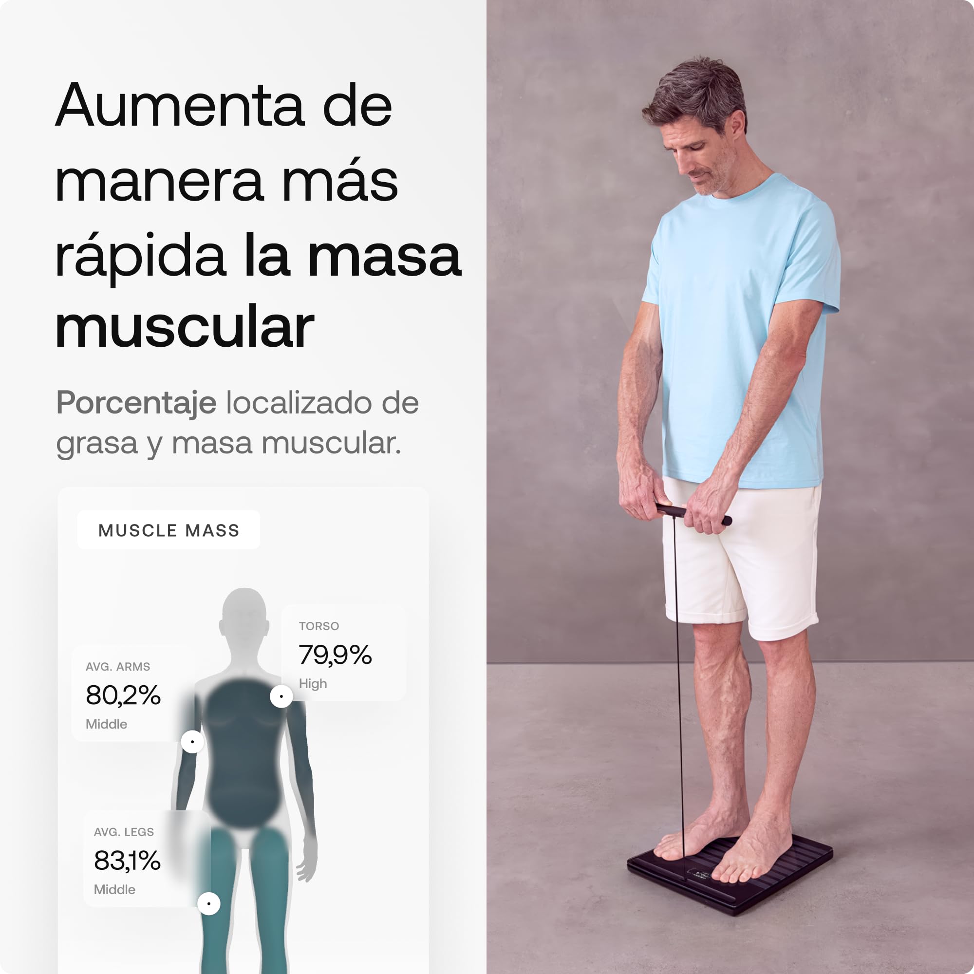 WITHINGS Body Scan - Báscula wi-fi conectada para mejorar su salud, báscula de medidor de impedancia, análisis de composición corporal, grasa corporal, masa muscular, masa de agua, electrocardiograma.
