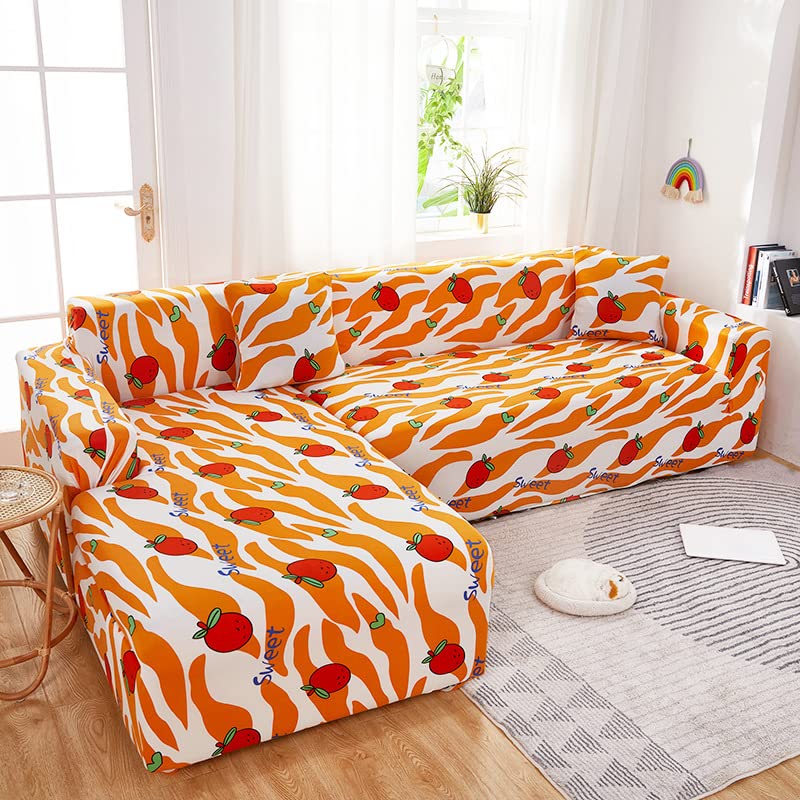 Dashadao2 Piece Sofa Cover Printed Patter Pattern Sectional Couch Covers No-Slip Universal Sofa Slipcovers Furniture Protector for Kids Pet -at-3 seaer 185-230cm