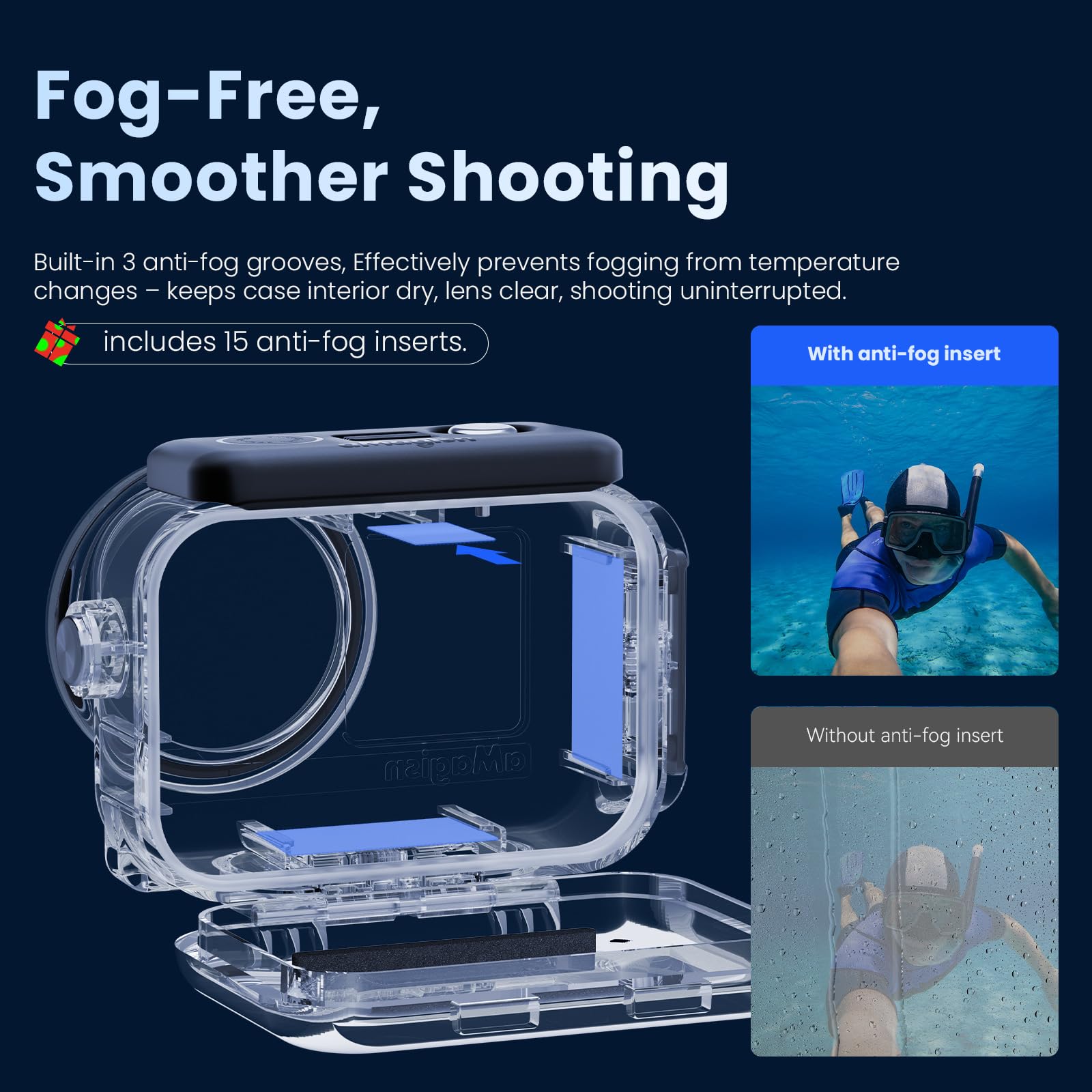 Custodia Impermeabile per DJI Osmo Action 6, 60 M Custodia Subacquea con Pellicola Antiappannamento Accessori Impermeabile per DJI Osmo Action 6