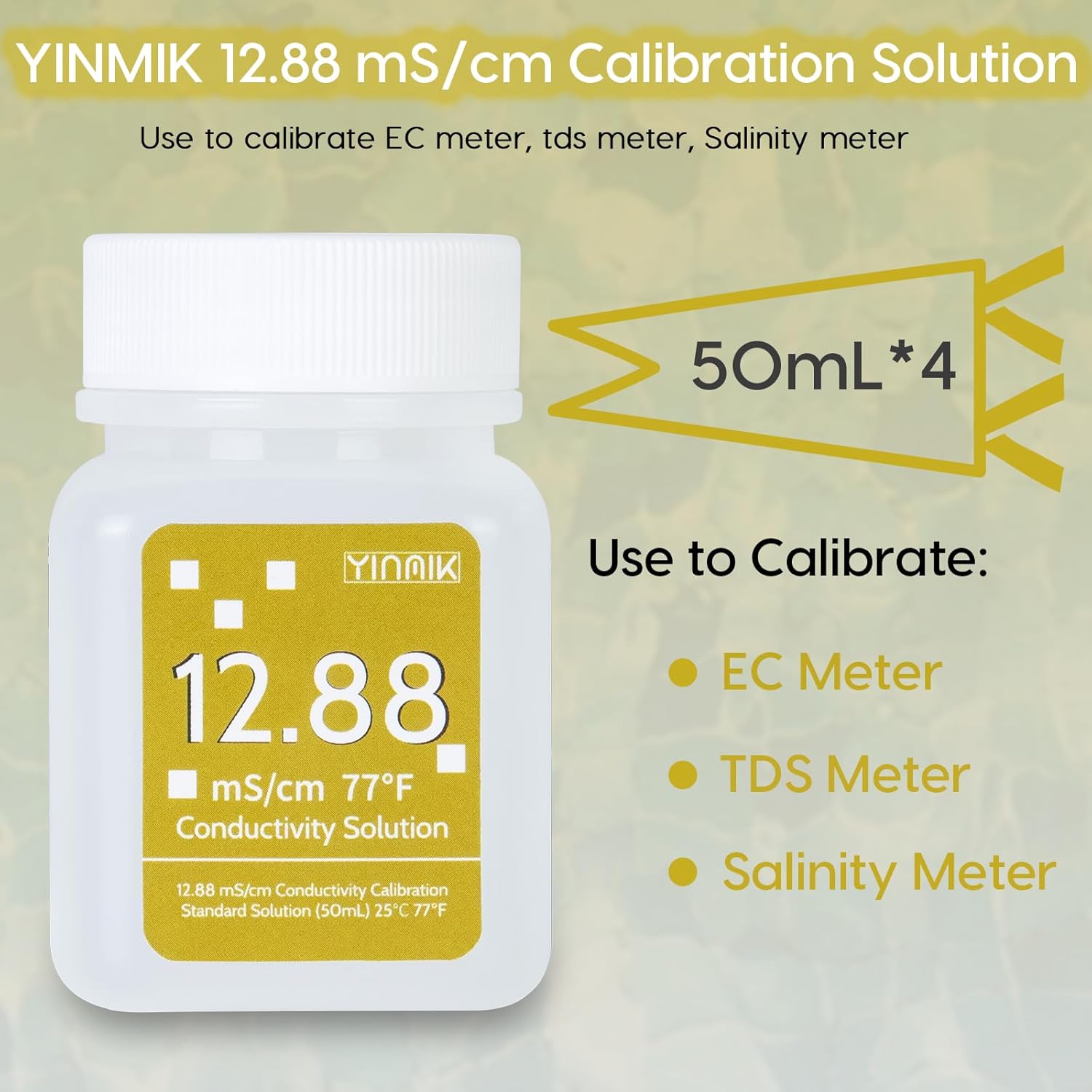 YINMIK 4 in 1 pH Meter with EC Calibration Solution