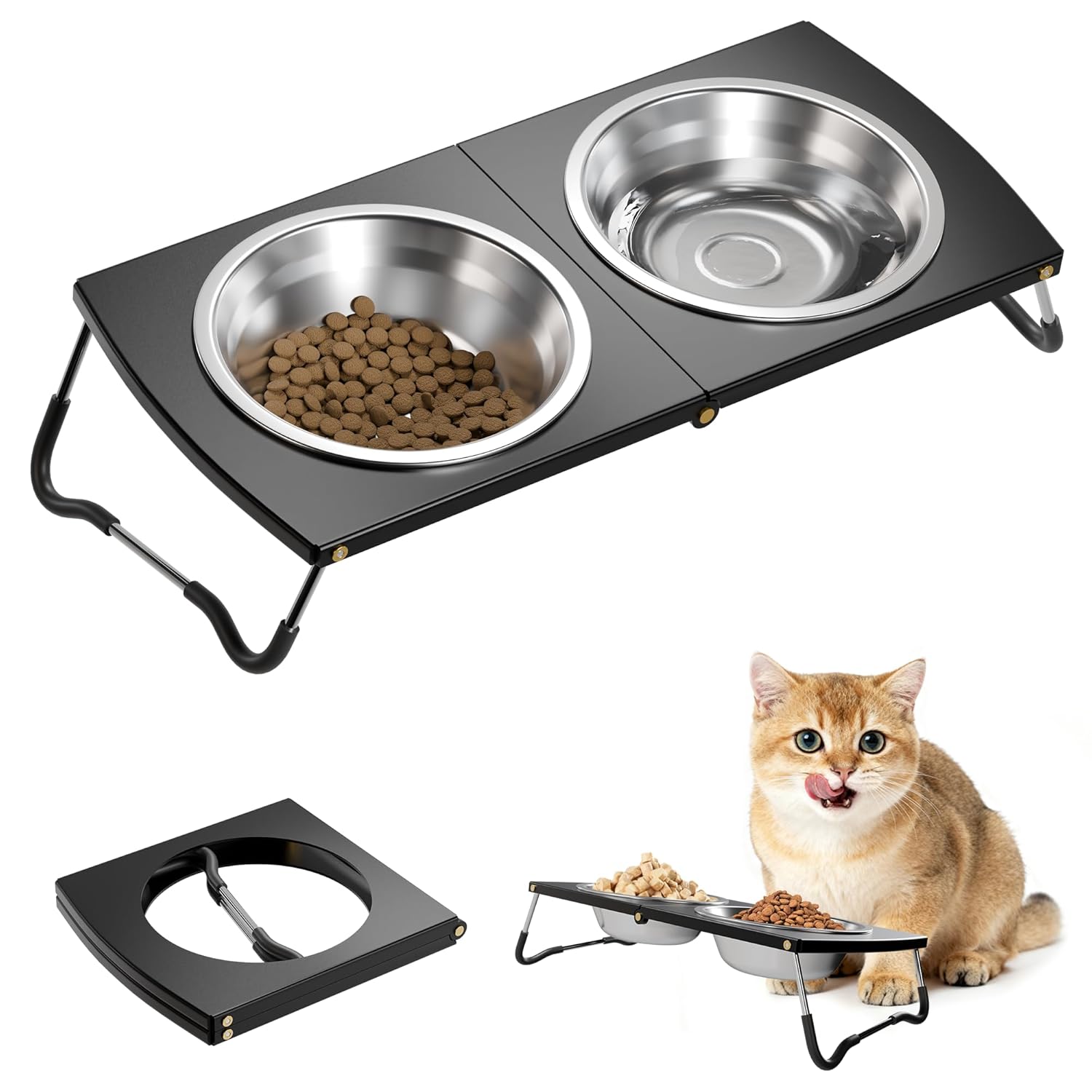 Upgraded Raised Foldable Cat Bowls