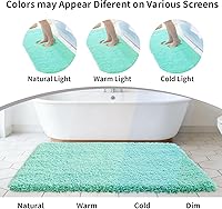 Vista 14 de Alfombra de inodoro blanca 22x24, antideslizante, esponjosa, alfombra de piso para baño en forma de U, lavable, alfombra de contorno para inodoro