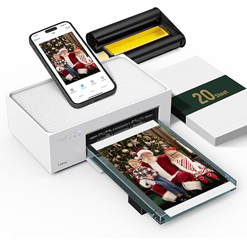 Liene M100 4x6'' Photo Printer, Wi-Fi Picture Printer, 20 Sheets, Full-Color Photo, Instant Phone Printer for iPhone, Android, Smartphone, Thermal Dye Sublimation, Portable Photo Printer for Home Use