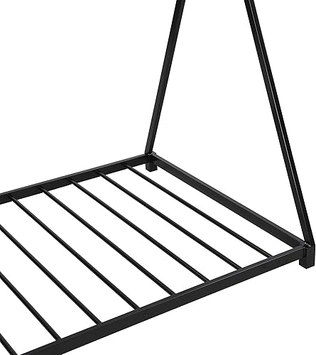 Miniatura 35 de SOFTSEA Base de cama baja triangular de metal individual con tablillas, marco de cama individual para niños (rosa) Rosado,Negro