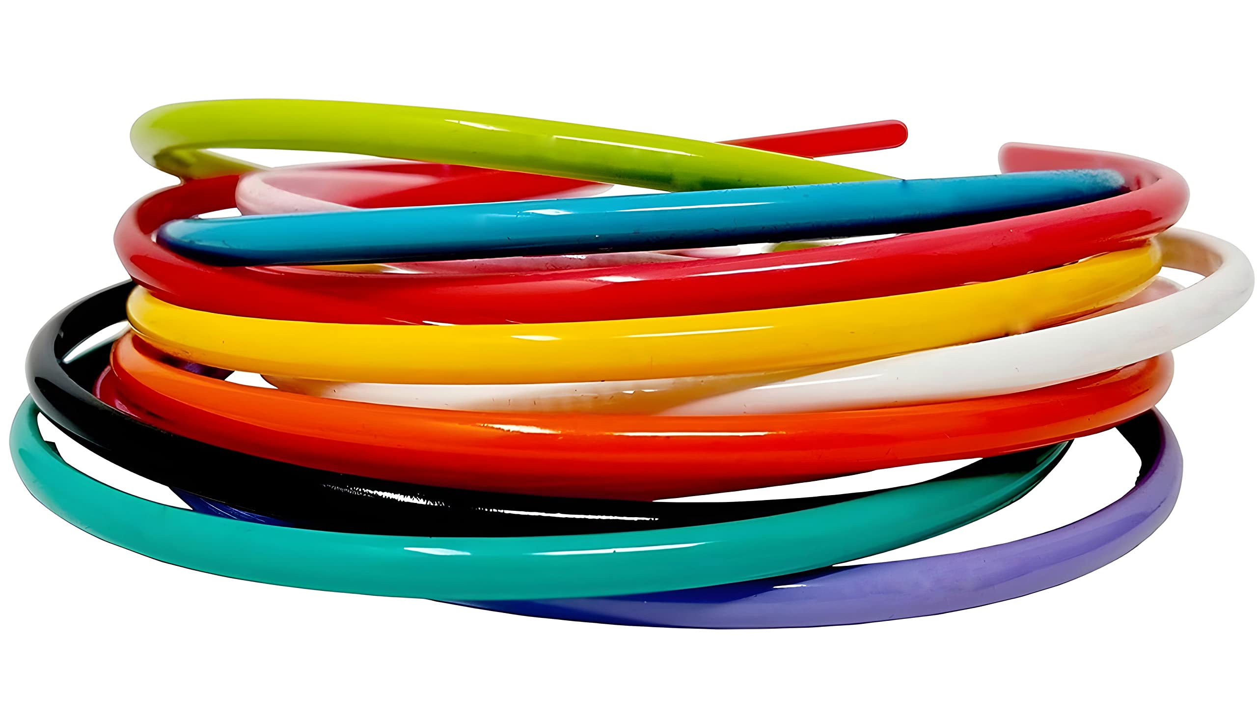 Multicolor Simple Fancy 6 mm Wide Plastic Teeth Comb Shine Hair Bands Hair Accessories For Girls and Women (Pack Of 12)-image-19