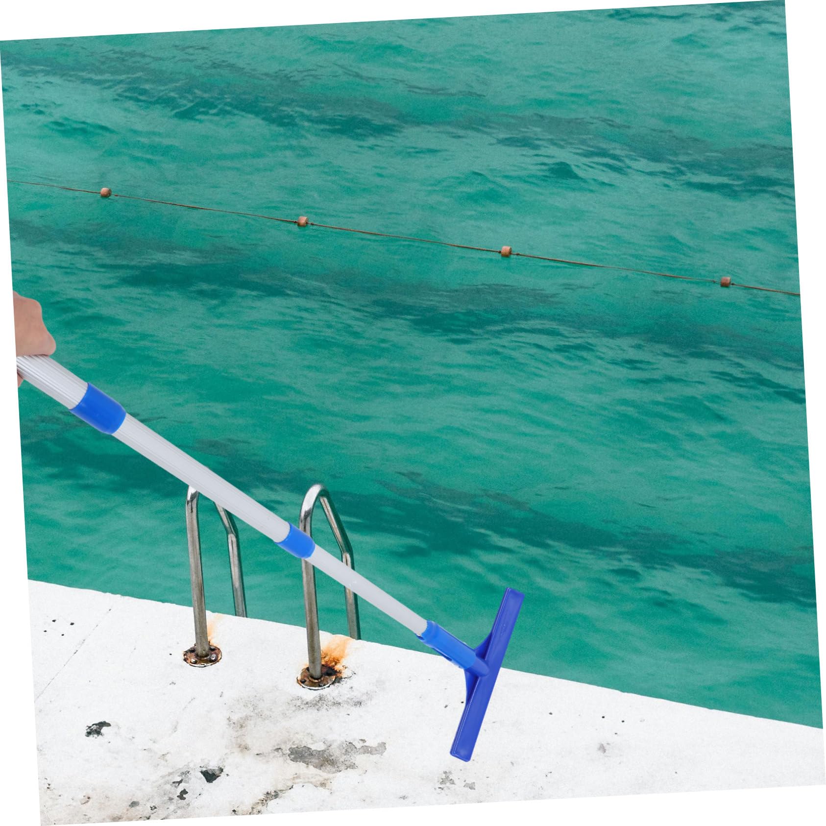 Bodensauger Pool Skimmer mit Teleskopstange und Laubnetzstange aus Aluminiumlegierung und Nylon für Effektive Reinigung von Pool und Poolwänden im Schwimmbad