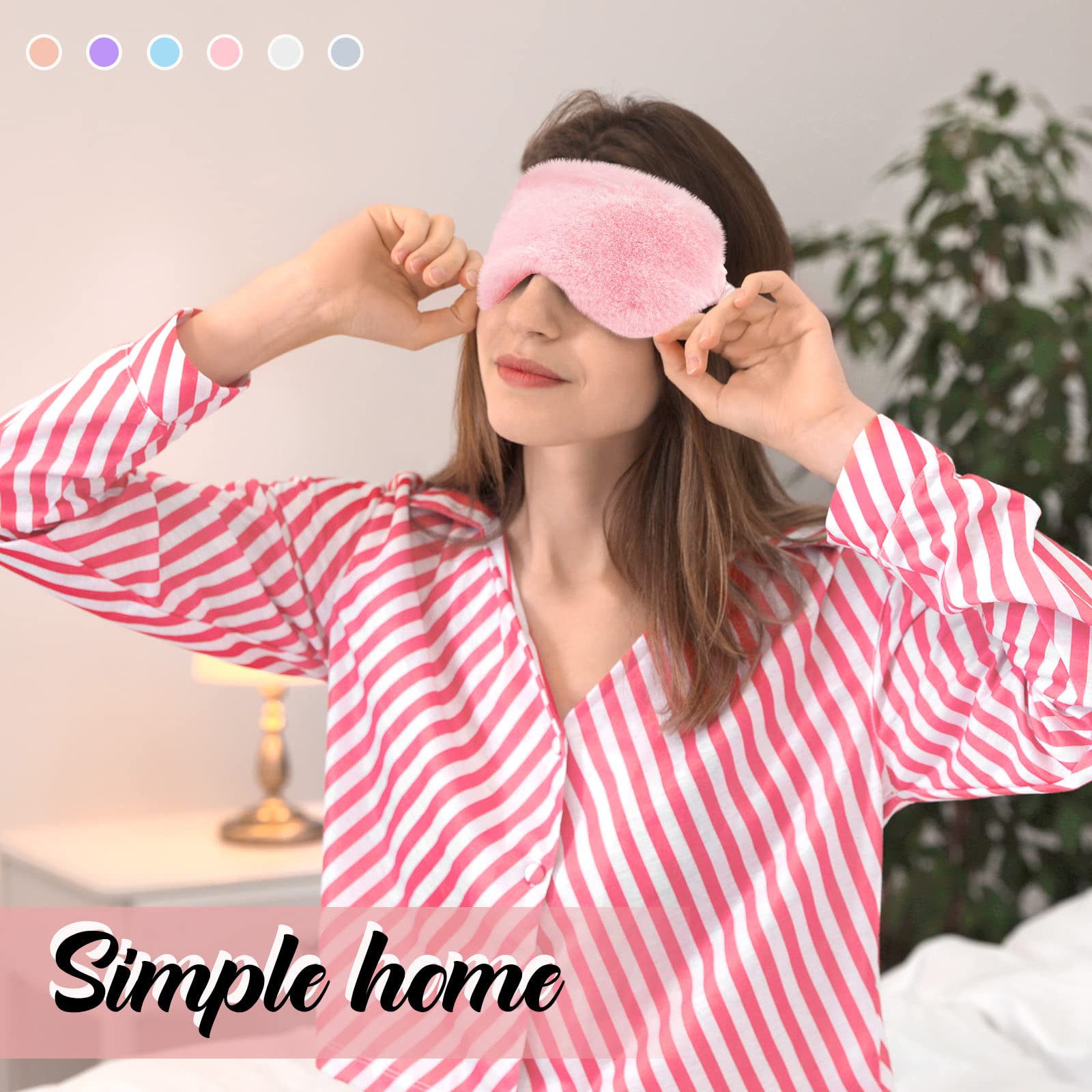 Hercicy 30 Stück Plüsch-Schlafmaske, weiche Augenbinde, bequem, flauschig, Augenabdeckung für Frauen, Schutz, Reisen, Nickerchen, Geschenk, Geburtstag, Schlafen, Partygeschenk