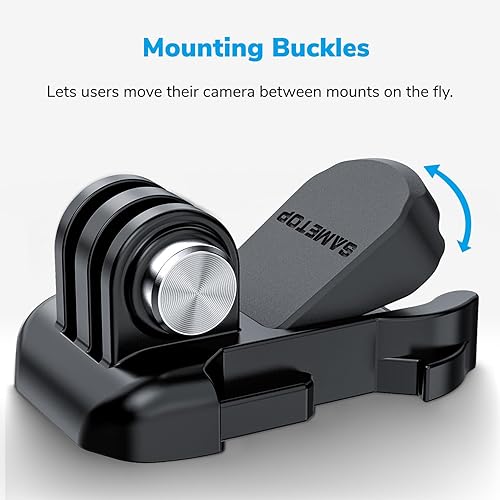 Miniatura 5 de Sametop Kit de accesorios de montaje de hebilla adhesiva para casco compatible con cámaras de acción GoPro Hero 12 11 10 Max 9 8 7 6 5 Session DJI