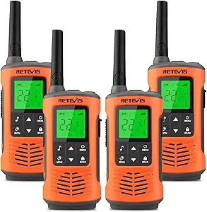 Retevis RT45P Waterproof 2 Way Radio, Long Range Walkie Talkie, IP67, 1000mAh, NOAA Weather Alert, SOS Alarm, USB-C, Rechargeable Two Way Radios for Kitesurfing, Beach 4 Pcs