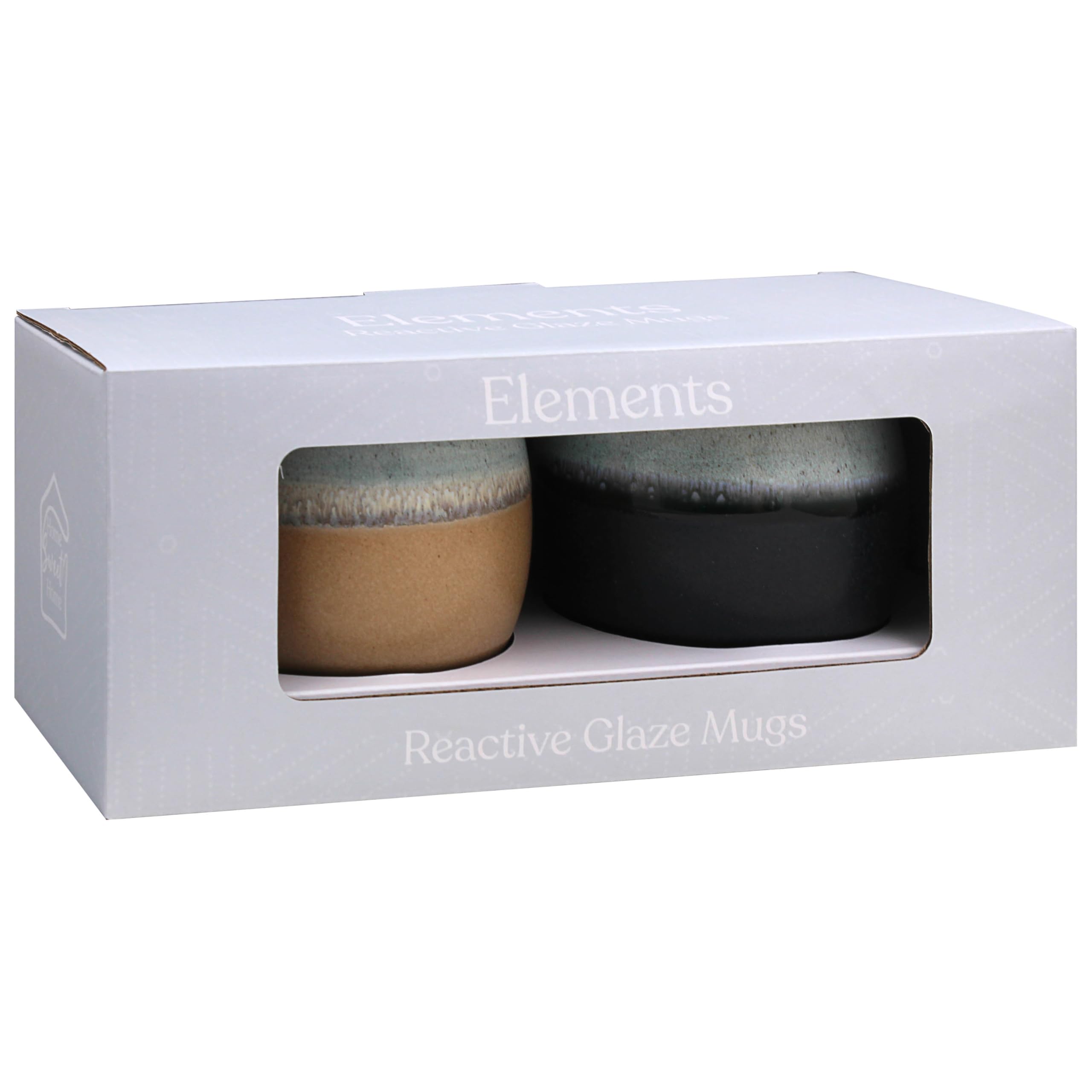 Lesser & Pavey Men's Elets Reactive Glaze Mugs 2A Set Of 2 Kitchen & Home | Stylish Tableware Mug Set Of 2 For Every Occasion | Coffee Cup Set Of 2 For Gifts & Birthday Gifts For Wo - Lp74171