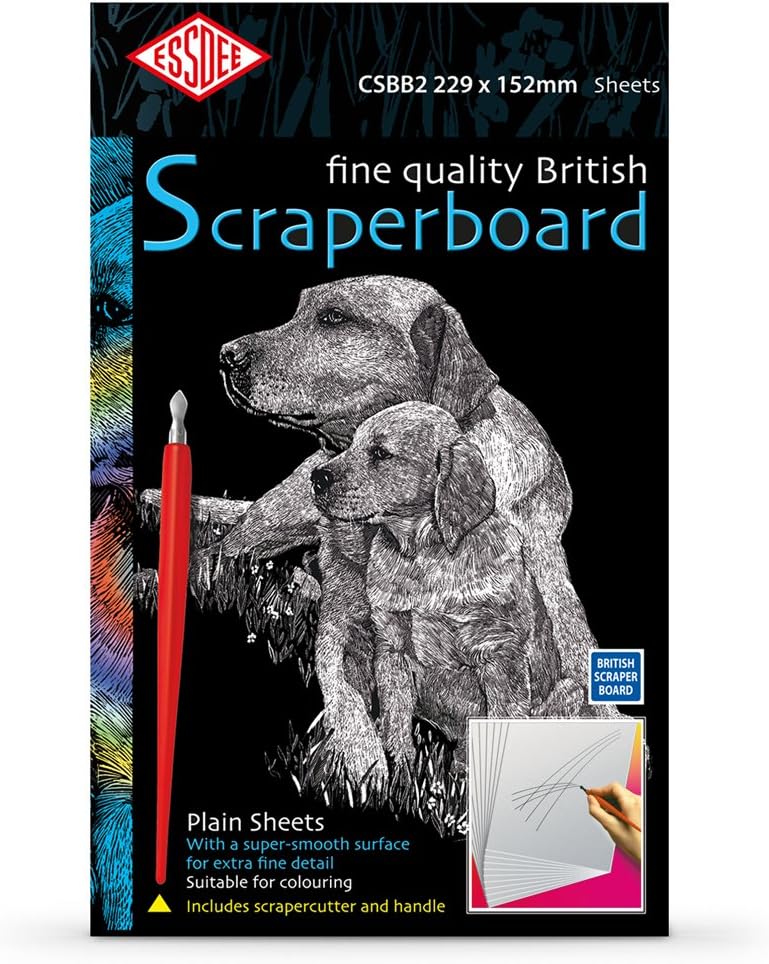 Scraperboard : White : 229x152mm : Pack of 10 Sheets