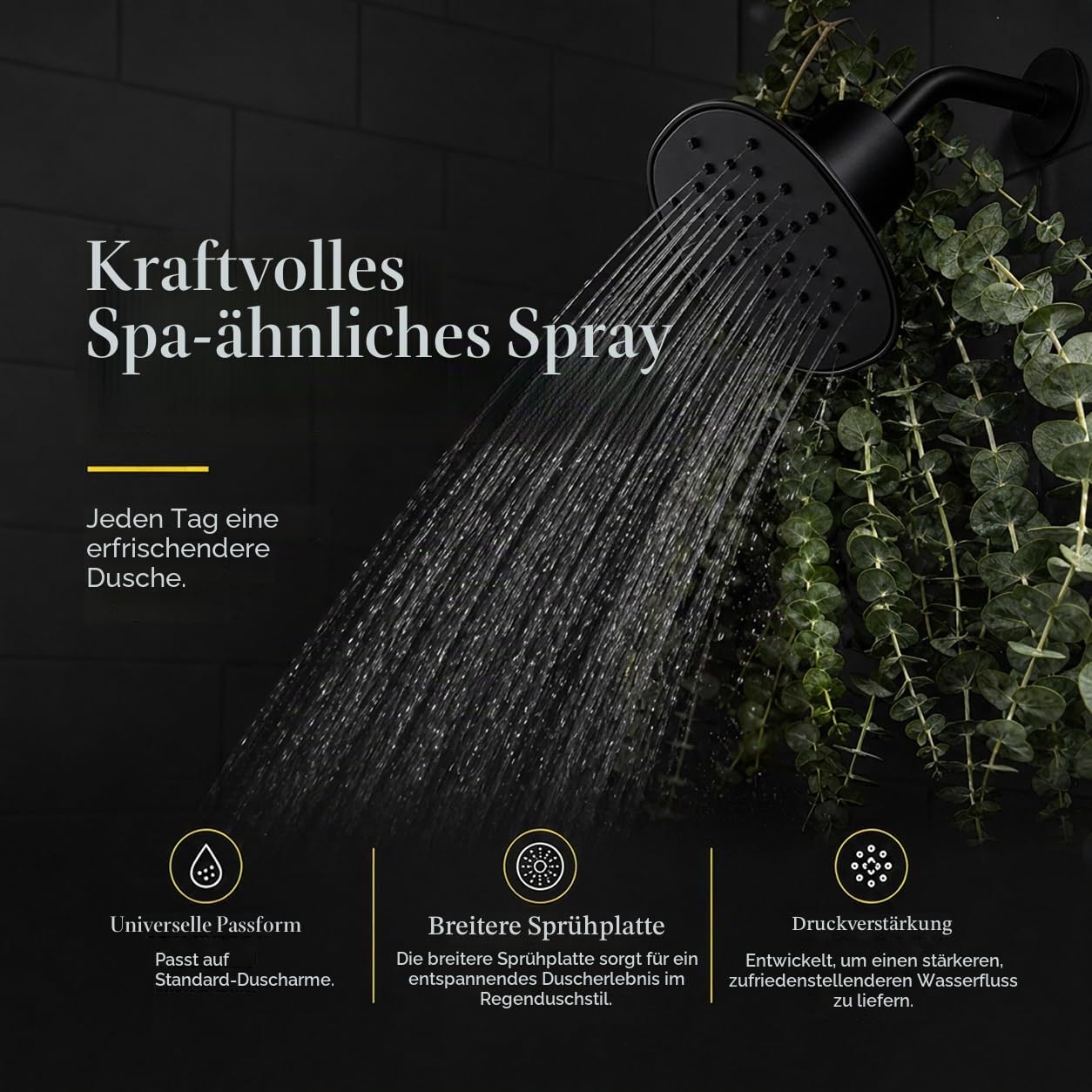 Afina A-01 Advanced High Pressure Filtered Shower Head - Reduces Dry Juchy Skin, Dandruff, Ekzeme and Dramatically Improves The Condition of Your Skin, Hair and Nails (Nickel) | KDF-55 Duschfilter & Wasserfilter Duschkopf für hartes Wasser, reduziert Chlo